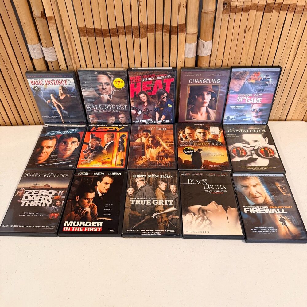 15 DVD Lot Crime Thriller Espionage Mystery Spy Movies Tested Plays Collection